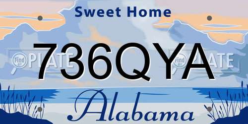 736QYA Alabama License Plate