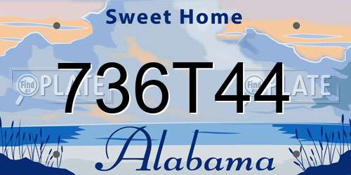 736T44 Alabama License Plate