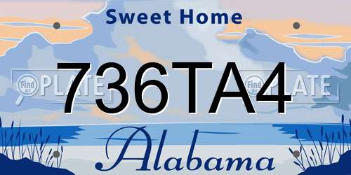 736TA4 Alabama License Plate