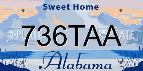 736TAA Alabama License Plate