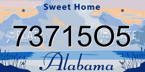 73715O5 Alabama License Plate