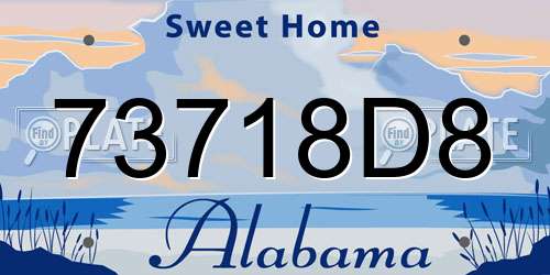 73718D8 Alabama License Plate