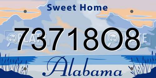 73718O8 Alabama License Plate