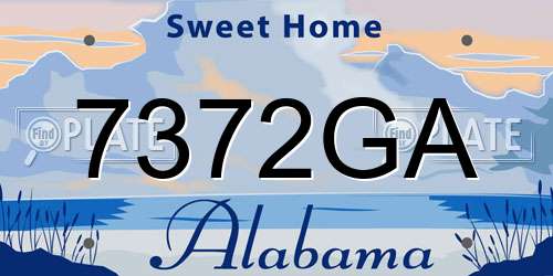 7372GA Alabama License Plate
