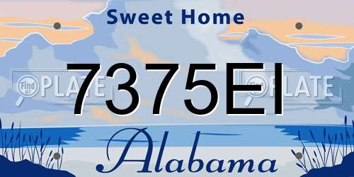 7375EI Alabama License Plate