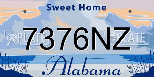 7376NZ Alabama License Plate