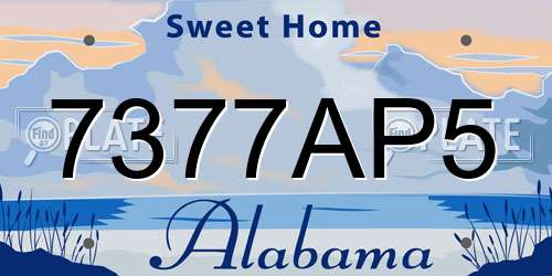 7377AP5 Alabama License Plate