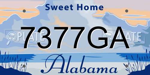 7377GA Alabama License Plate