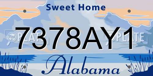 7378AY1 Alabama License Plate
