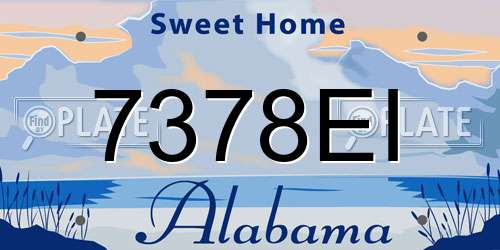 7378EI Alabama License Plate