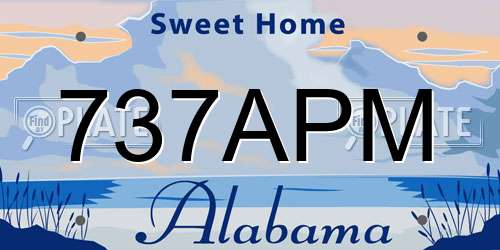 737APM Alabama License Plate
