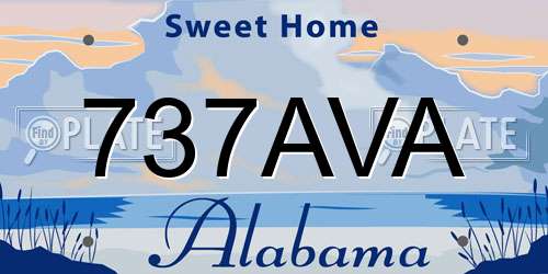 737AVA Alabama License Plate