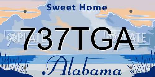 737TGA Alabama License Plate