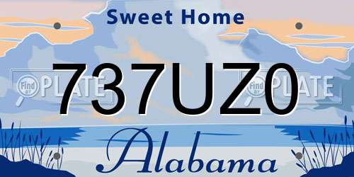 737UZ0 Alabama License Plate