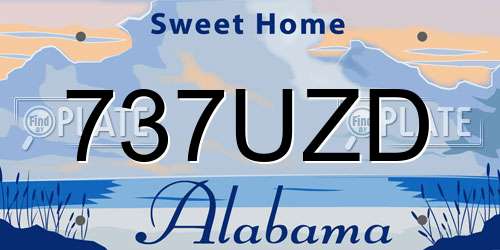 737UZD Alabama License Plate