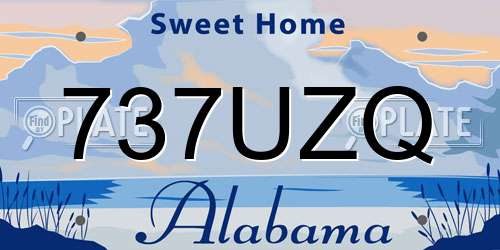 737UZQ Alabama License Plate