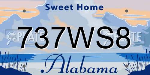 737WS8 Alabama License Plate