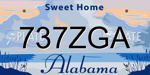 737ZGA Alabama License Plate