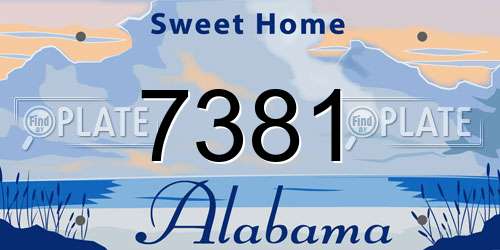 7381 Alabama License Plate