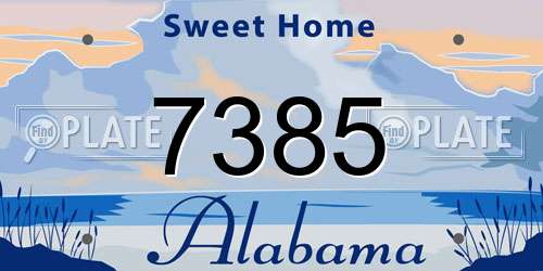 7385 Alabama License Plate