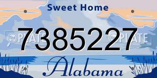 7385227 Alabama License Plate