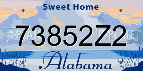 73852Z2 Alabama License Plate
