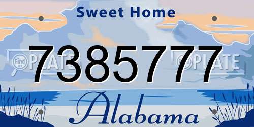 7385777 Alabama License Plate
