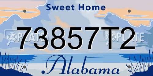 73857T2 Alabama License Plate