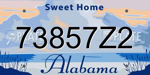 73857Z2 Alabama License Plate