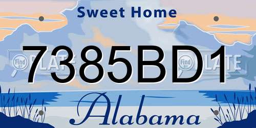 7385BD1 Alabama License Plate