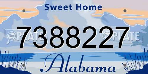 7388227 Alabama License Plate