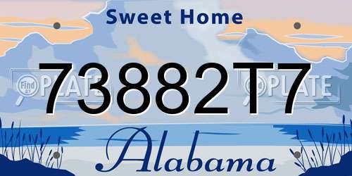 73882T7 Alabama License Plate