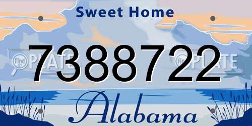 7388722 Alabama License Plate
