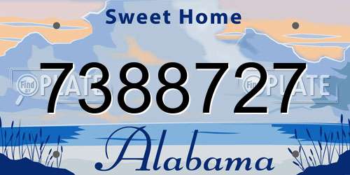 7388727 Alabama License Plate