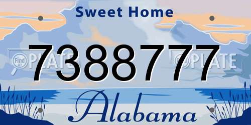 7388777 Alabama License Plate