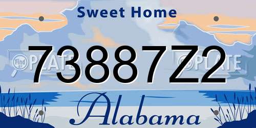 73887Z2 Alabama License Plate