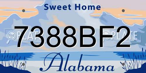 7388BF2 Alabama License Plate