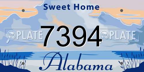 7394 Alabama License Plate