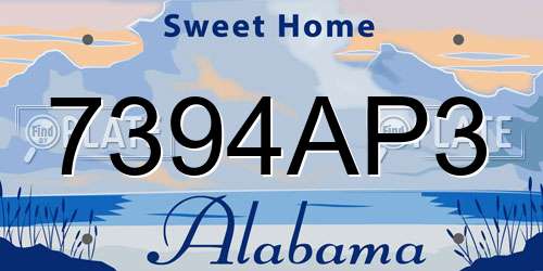 7394AP3 Alabama License Plate