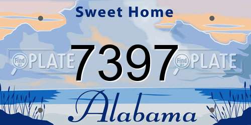 7397 Alabama License Plate