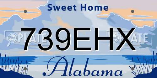 739EHX Alabama License Plate