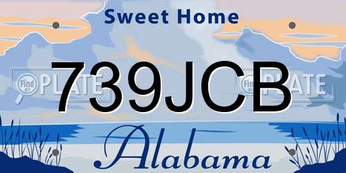 739JCB Alabama License Plate
