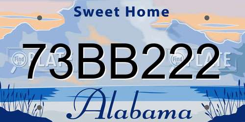 73BB222 Alabama License Plate