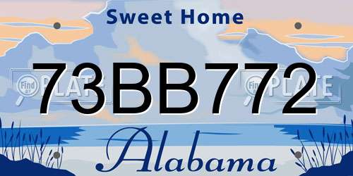 73BB772 Alabama License Plate