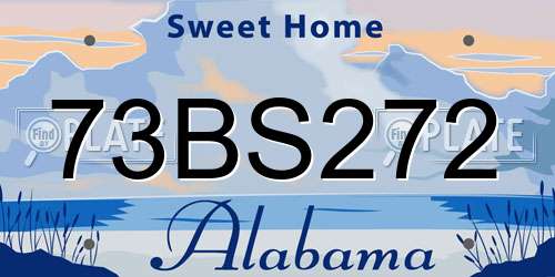 73BS272 Alabama License Plate
