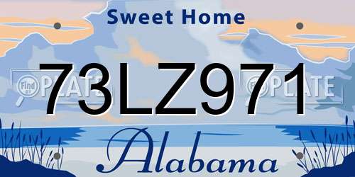 73LZ971 Alabama License Plate