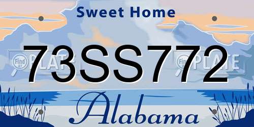 73SS772 Alabama License Plate
