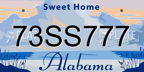 73SS777 Alabama License Plate