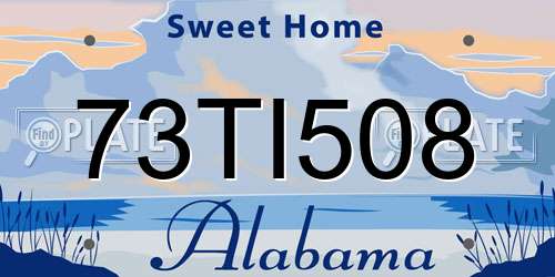 73TI508 Alabama License Plate