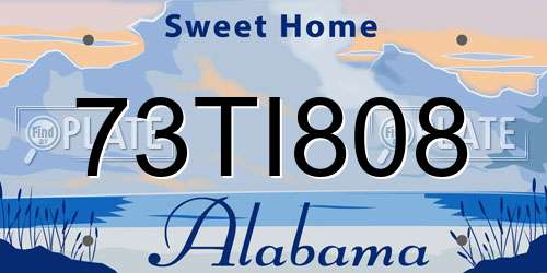 73TI808 Alabama License Plate